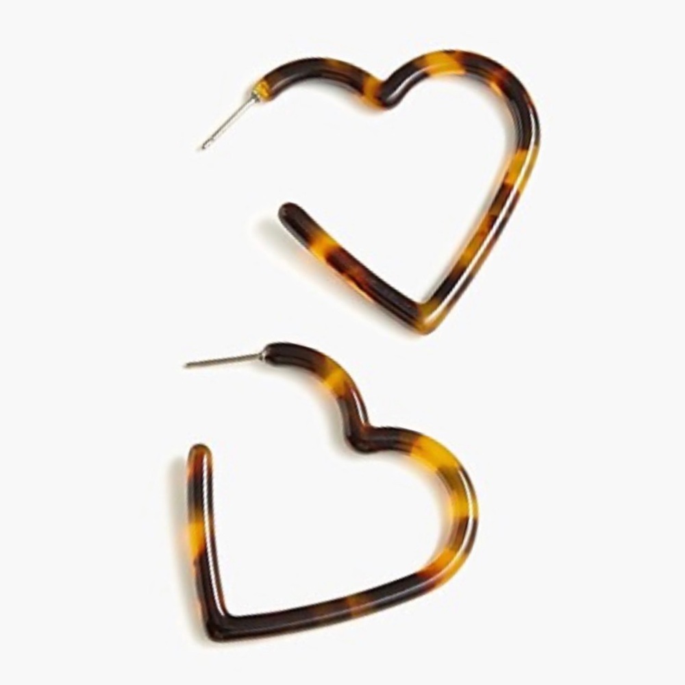 J Crew Heart hoop acetate earrings